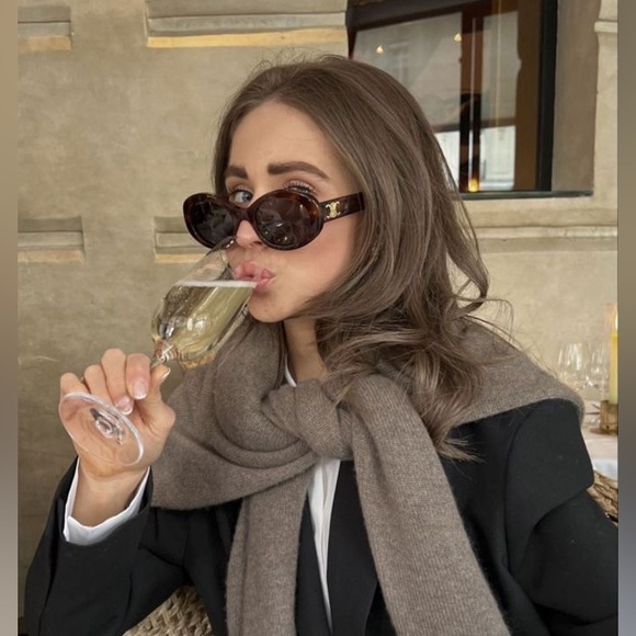 Celine triomphe oval sunglasses Havana - Picture 15 of 16